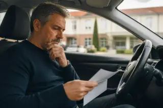 Famille autour d’une table, examinant des documents papier avec une calculatrice dans une ambiance domestique chaleureuse.
